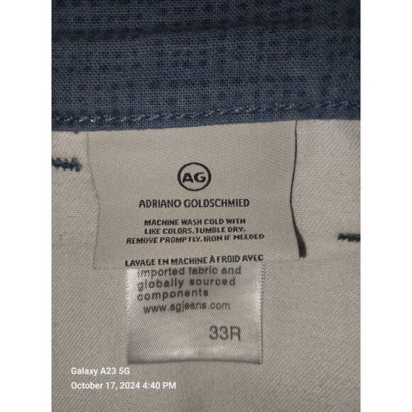 AG Adriano Goldschmied Men’s The Wanderer Shorts Blue Dots Chino Preppy Sz 33R - Picture 8 of 10